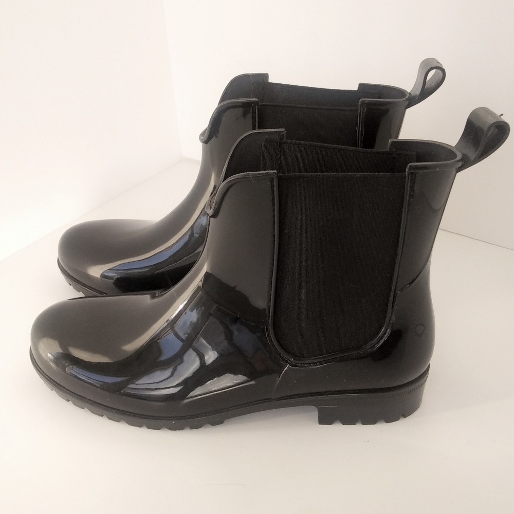 Nicole Miller Style Short Black Rain Boots Sz 9
